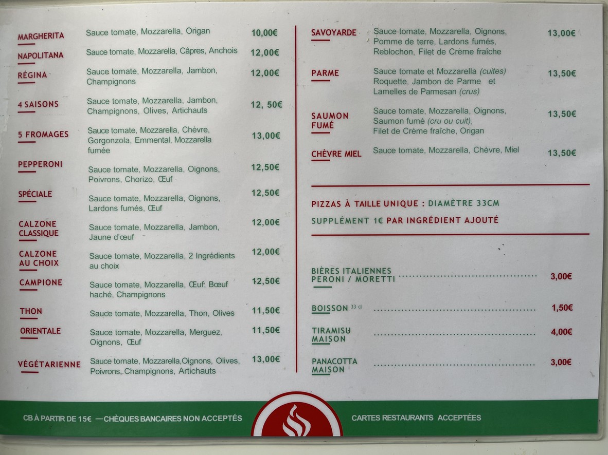 Camion Pizza Phelobatir menu 2