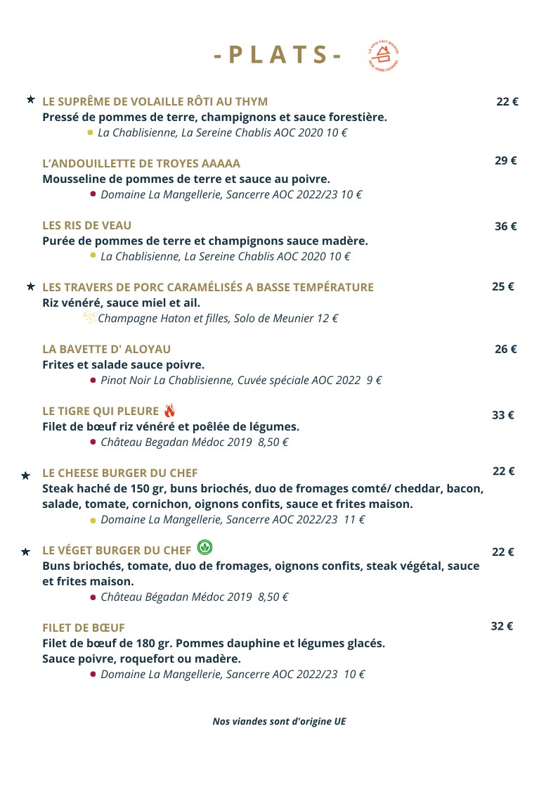 L’ENTRACTE - Restaurant & Réception - Ville d'Avray menu 3