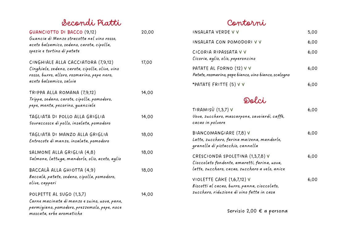 Bacco In Trastevere menu 3