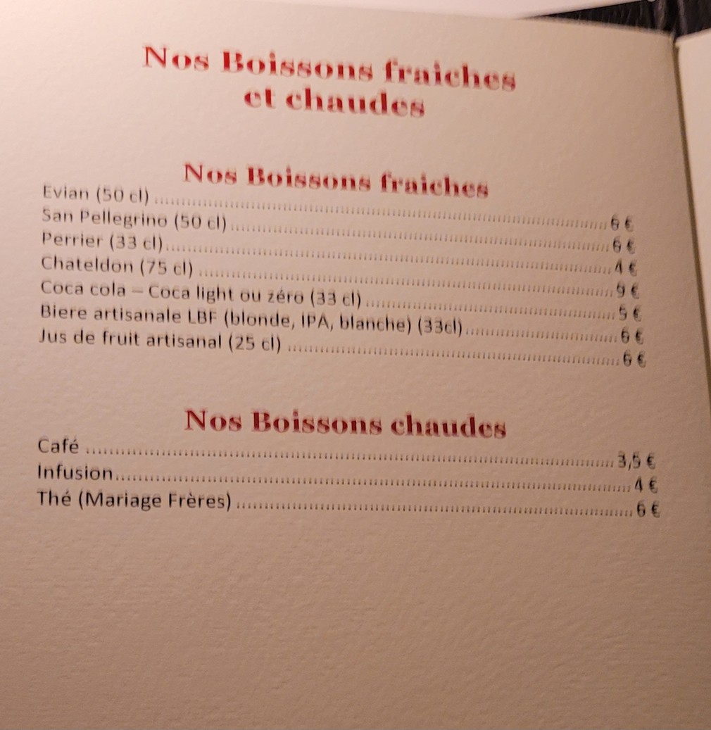 Truffes Folies menu 3