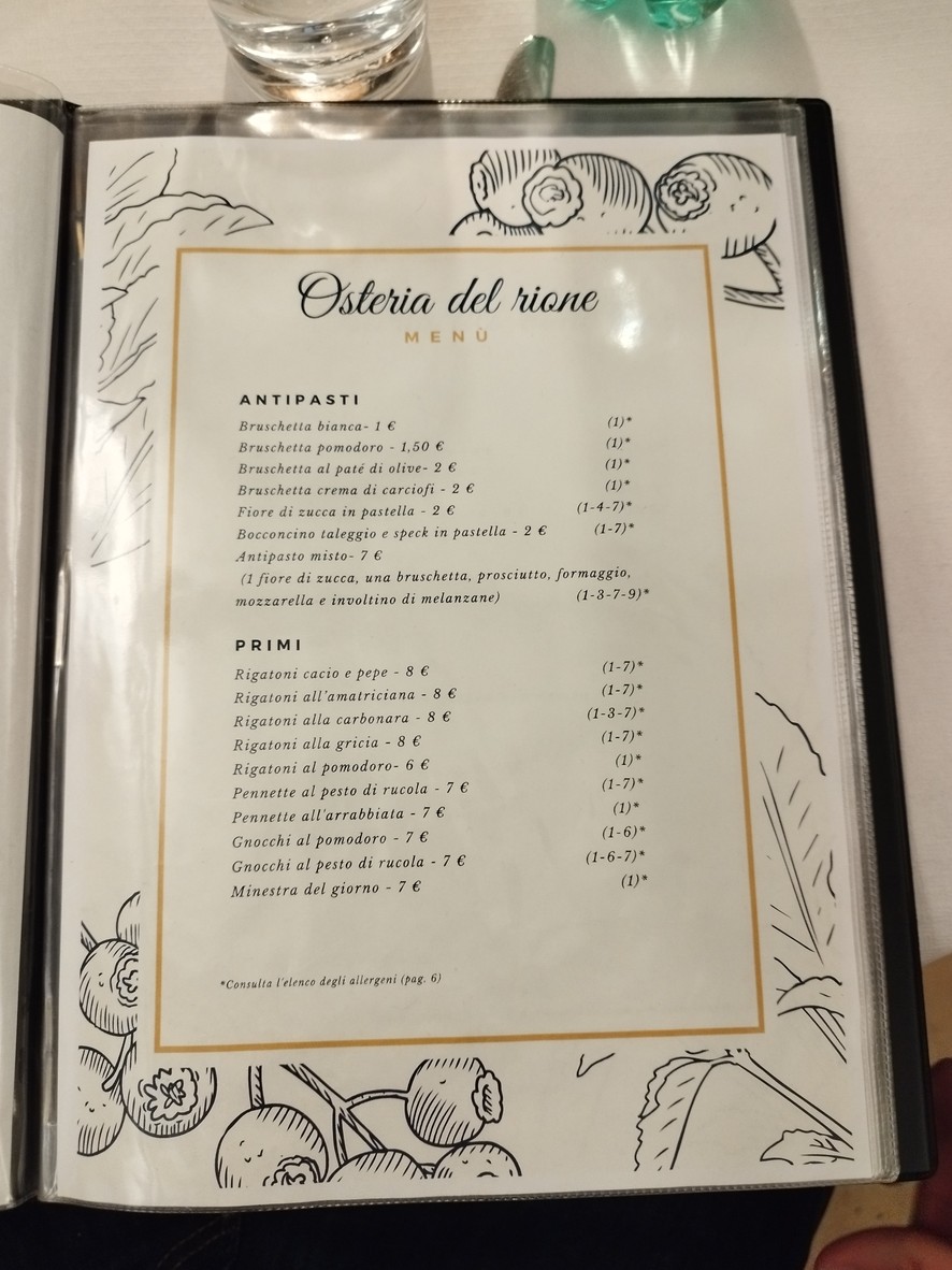 Osteria Del Rione menu 1