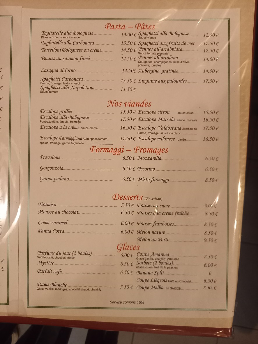 Pizza Caravelle menu 2