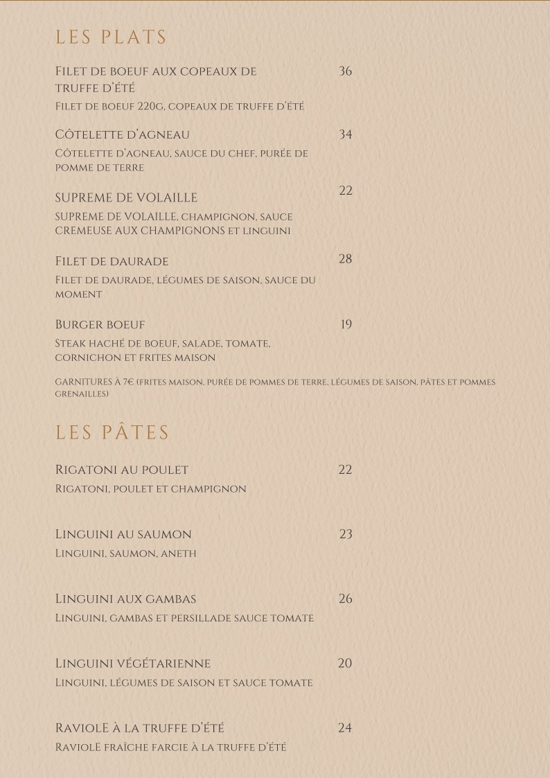La Casa d'Oro menu 2