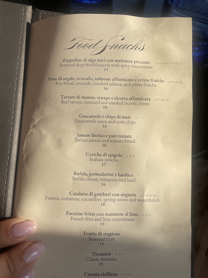 Oro Bistrot menu 2