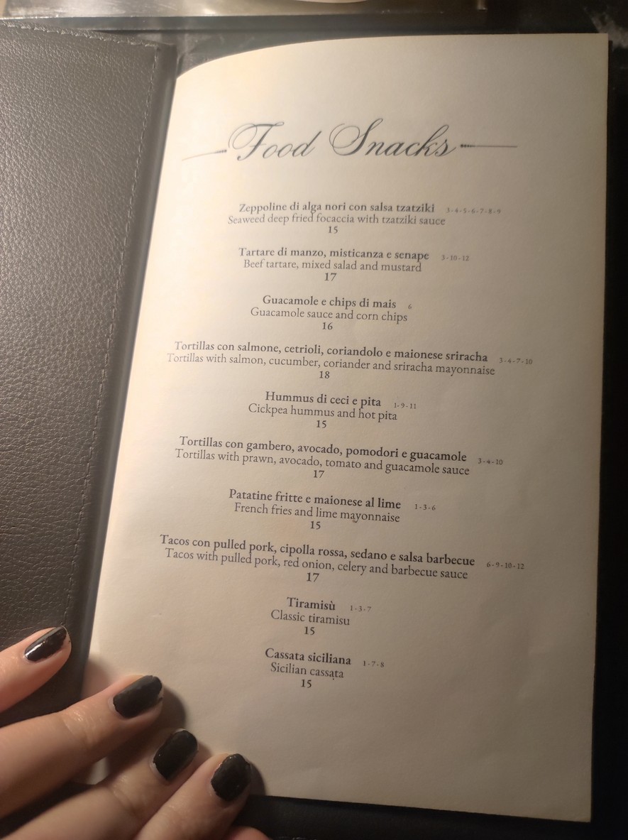 Oro Bistrot menu 3