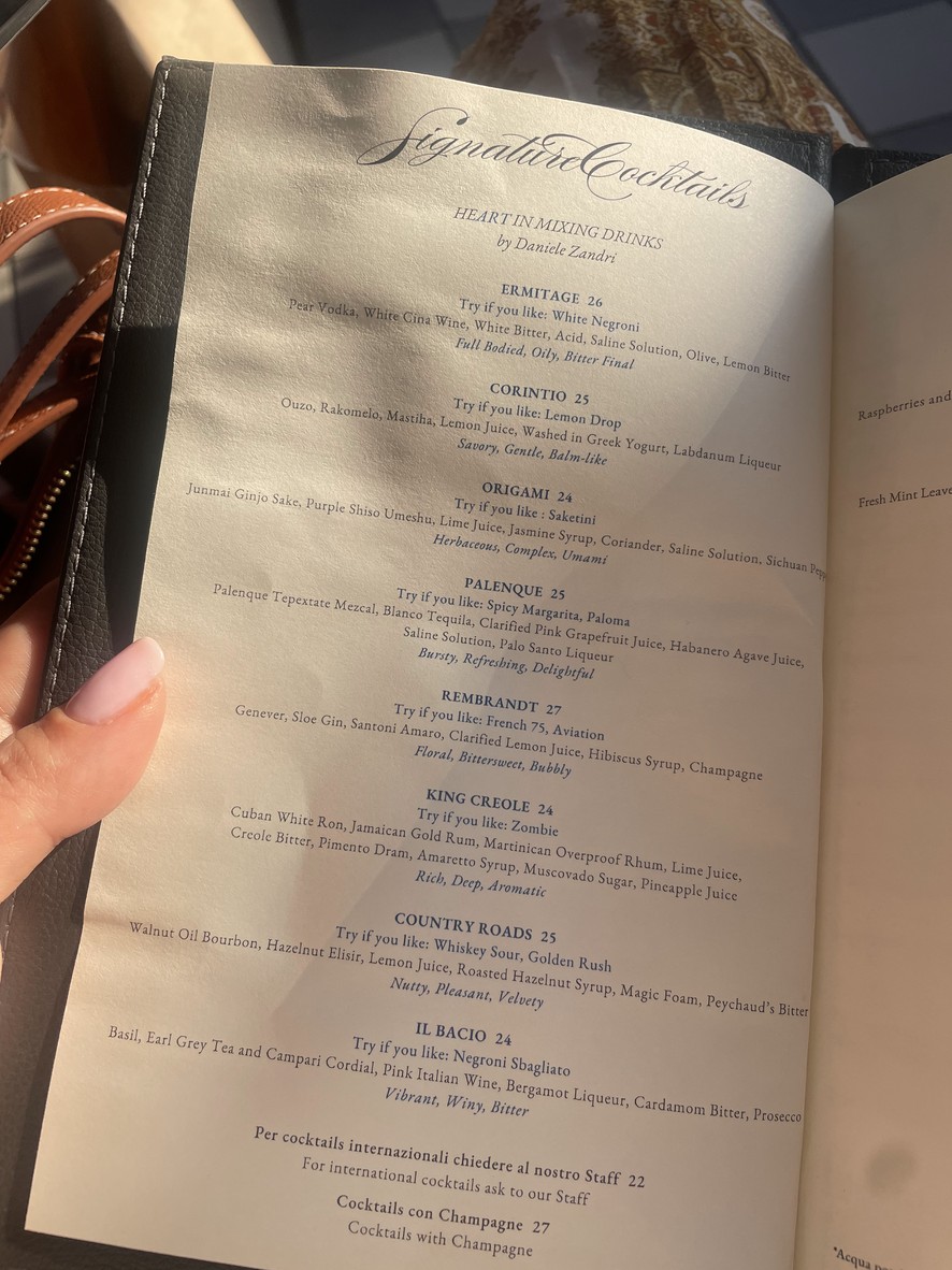 Oro Bistrot menu 5