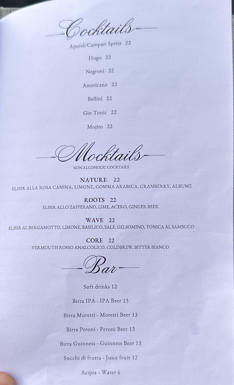 Oro Bistrot menu 6