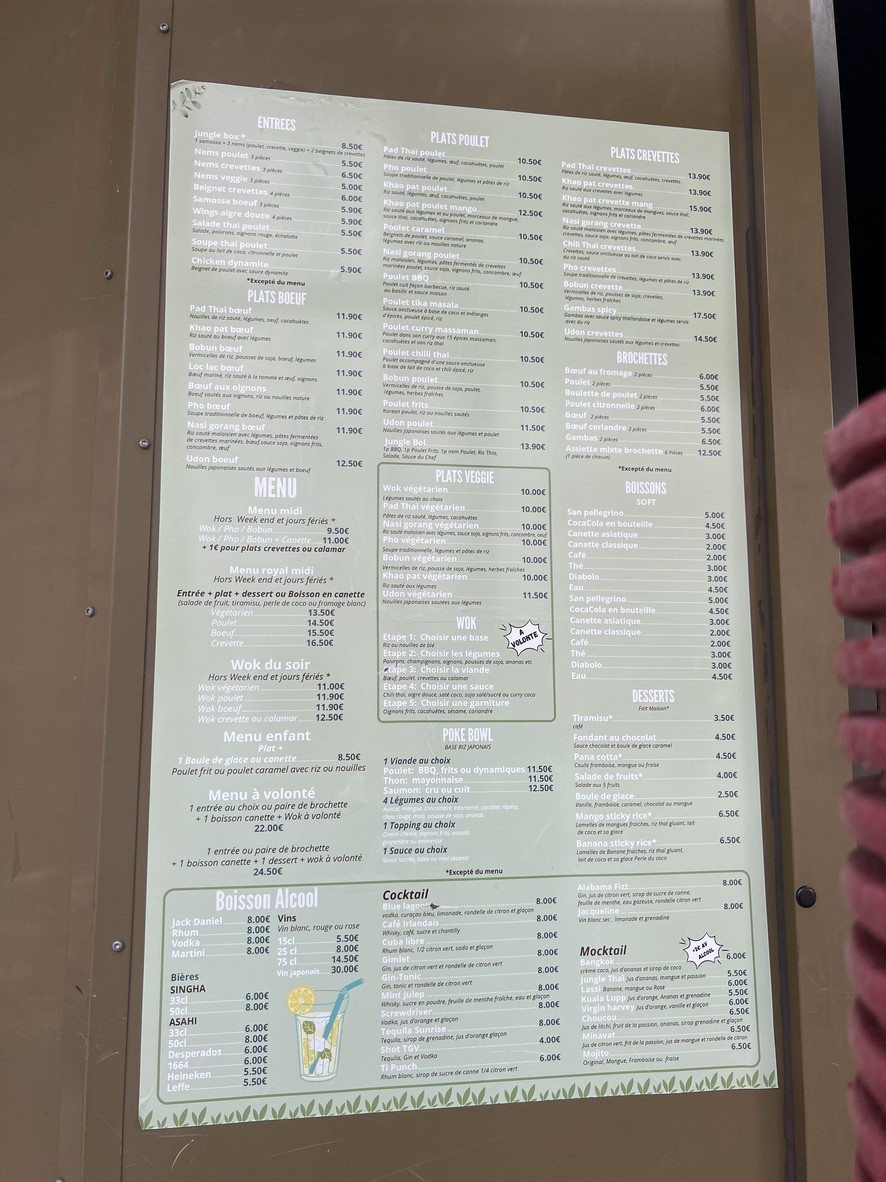 Jungle Wok - Restaurant Thaïlandais Paris 12 menu 2
