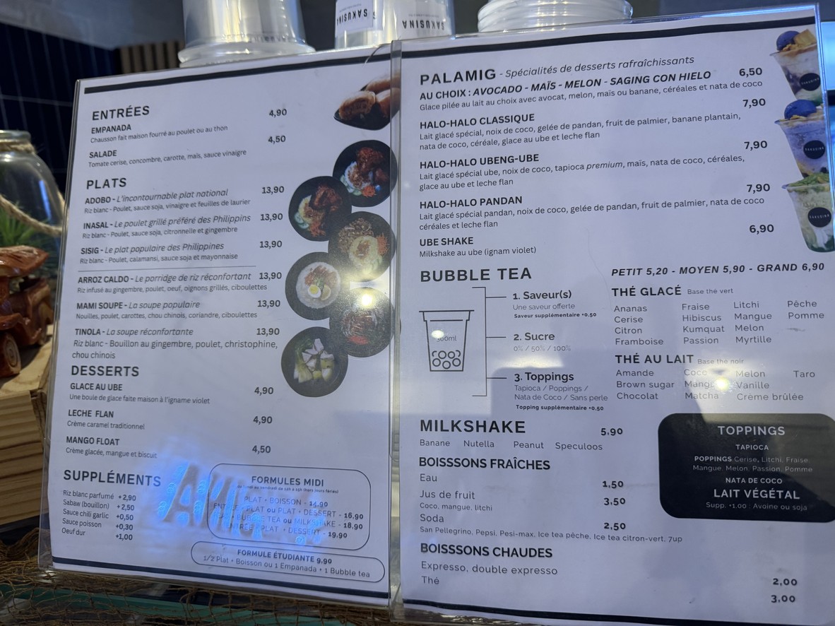 SAKUSINA - Filipino Food & Bubble Tea menu 1