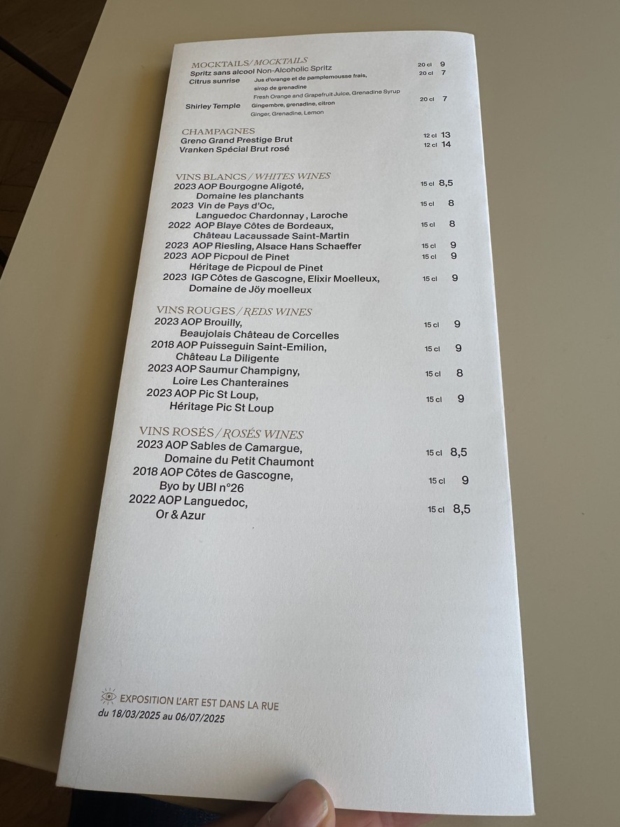 Le Restaurant du Musée d'Orsay menu 3