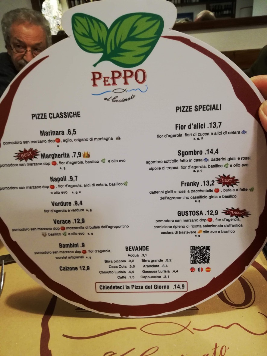 Peppo al Cosimato menu 2