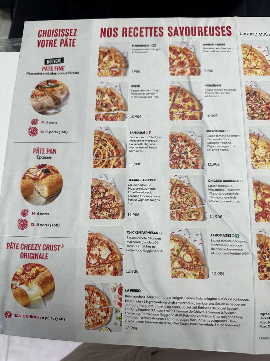 Pizza Hut menu 1