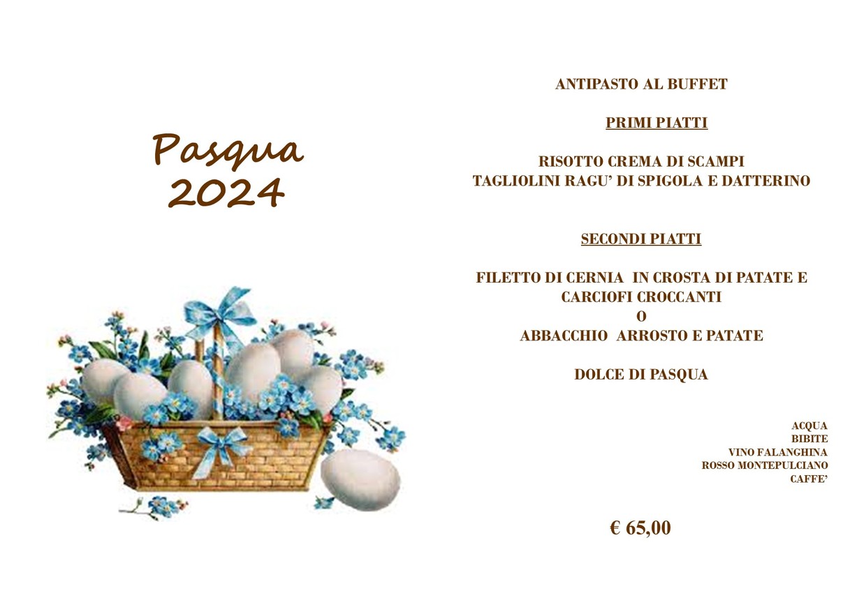 Paradiso Terrestre menu 1