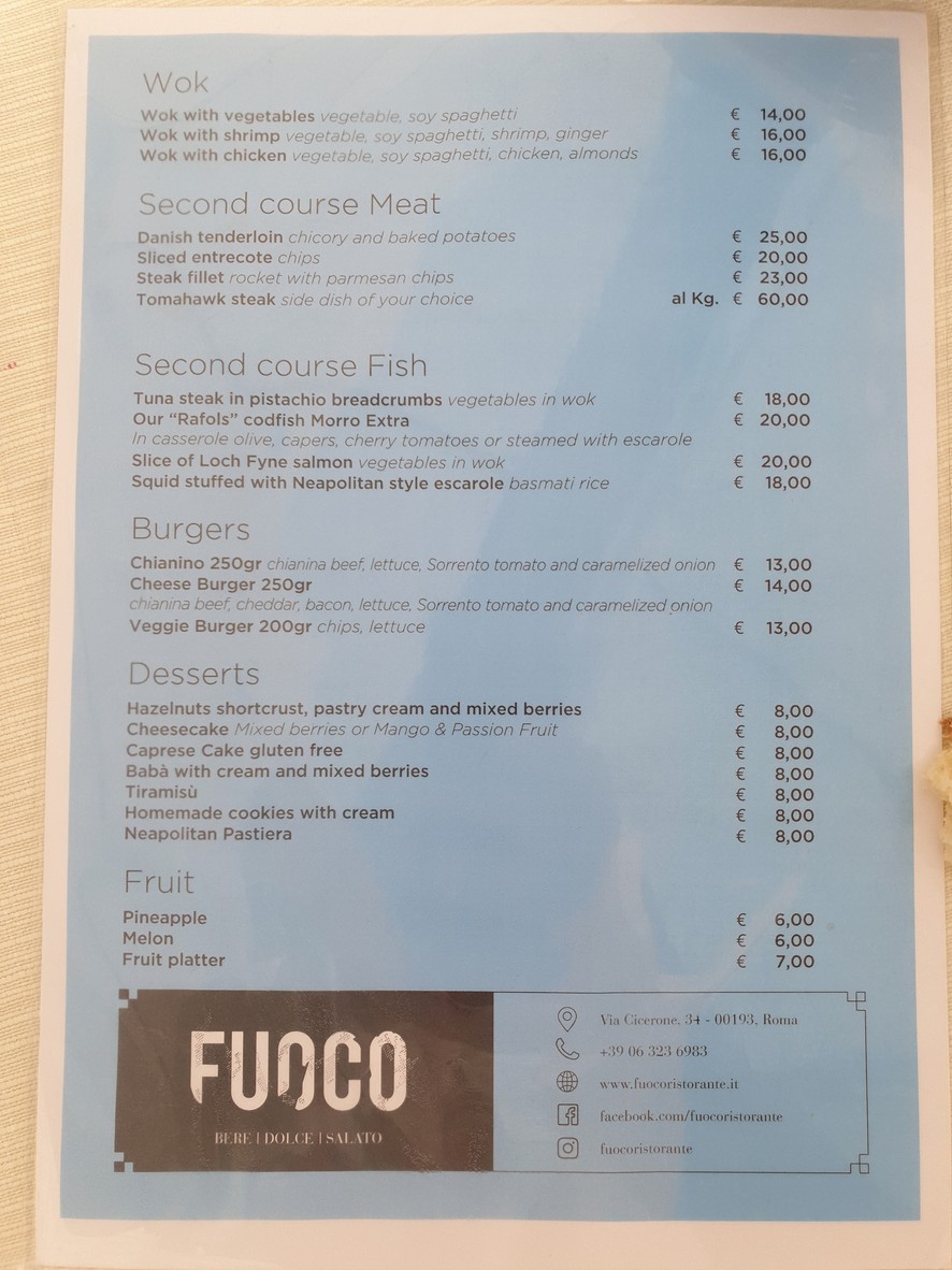 Ristorante Fuoco Bere - Dolce - Salato menu 2
