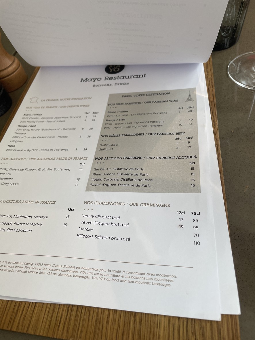 Mayo Restaurant menu 3