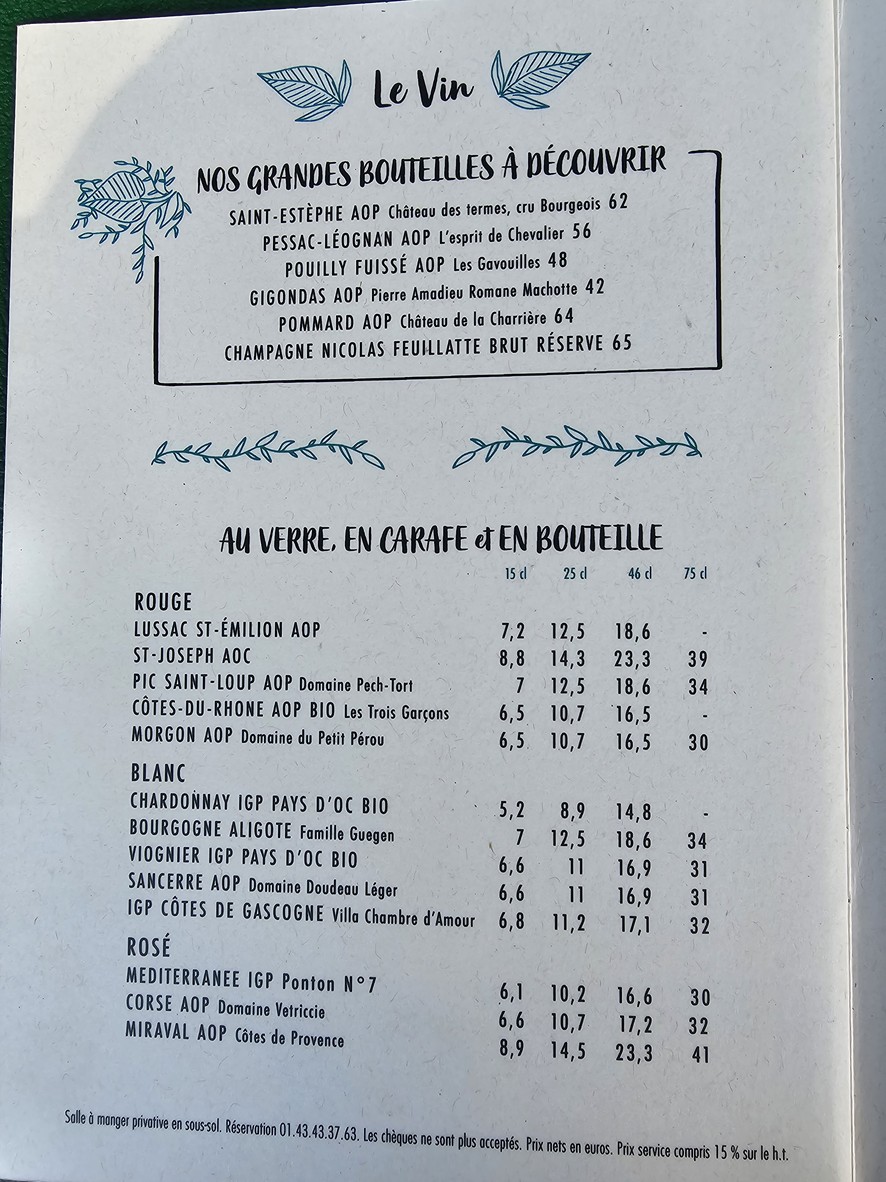 Aux Cadrans menu 4