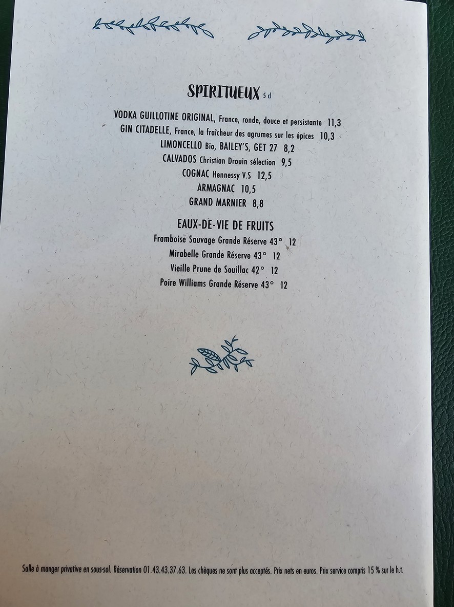 Aux Cadrans menu 6