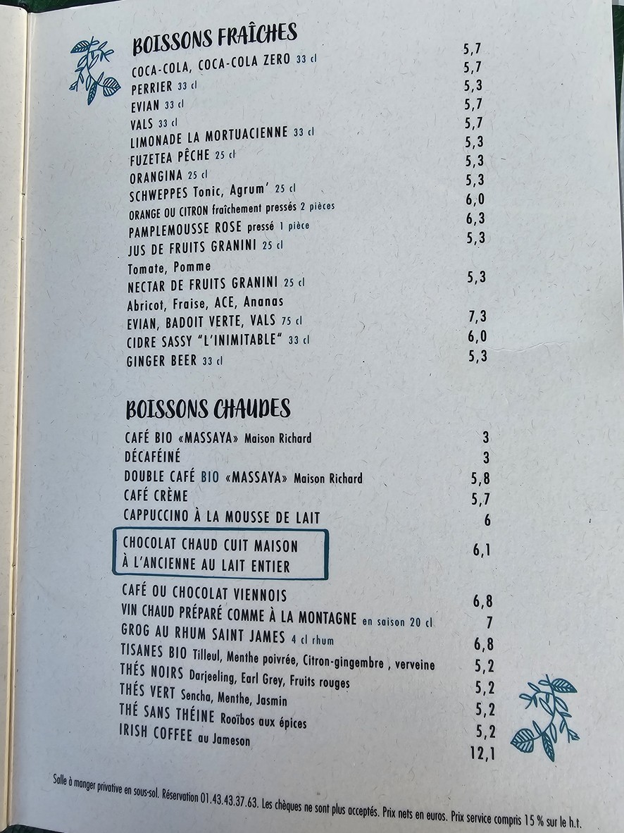 Aux Cadrans menu 7