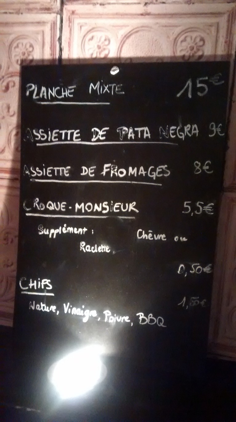 Monsieur le Zinc - Odéon menu 1