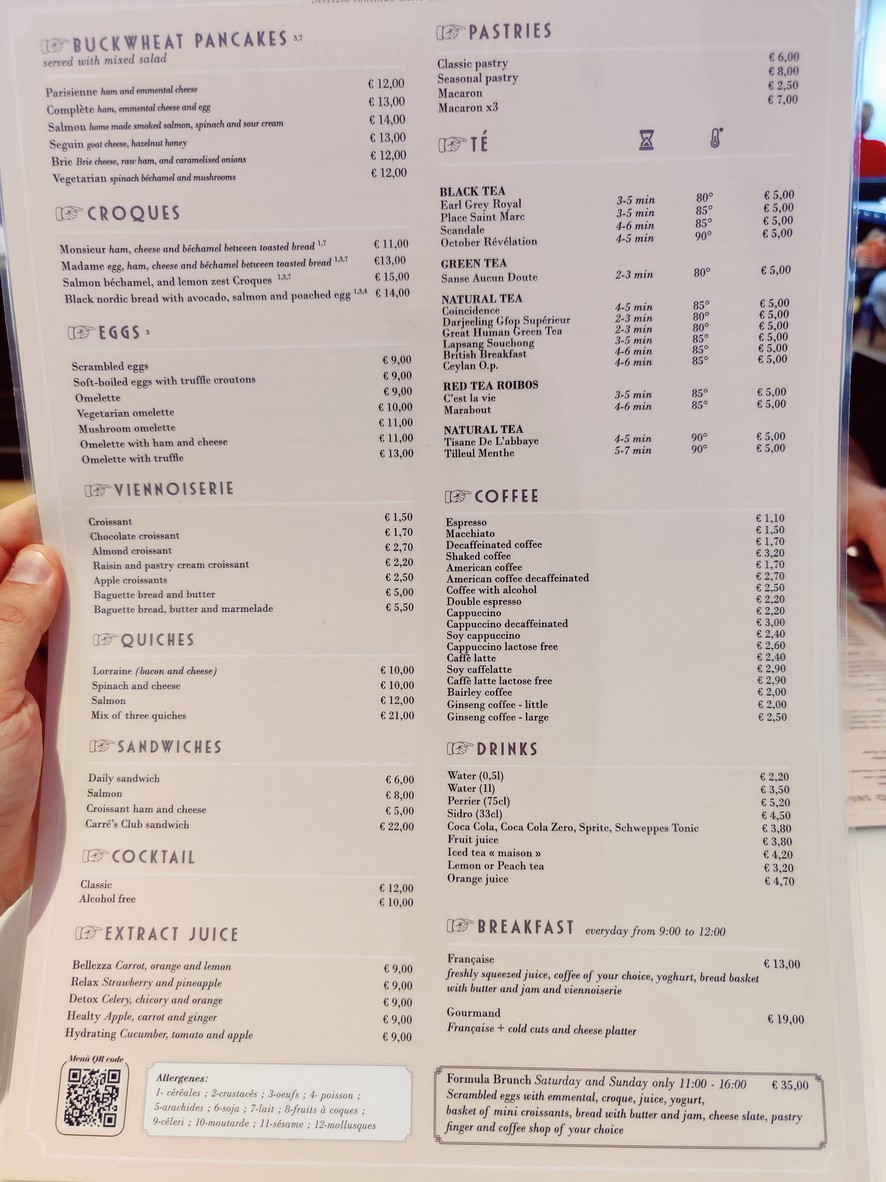 Le Carré Français menu 3