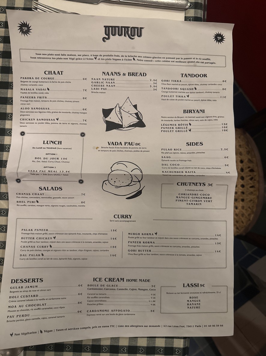 Gourou menu 1