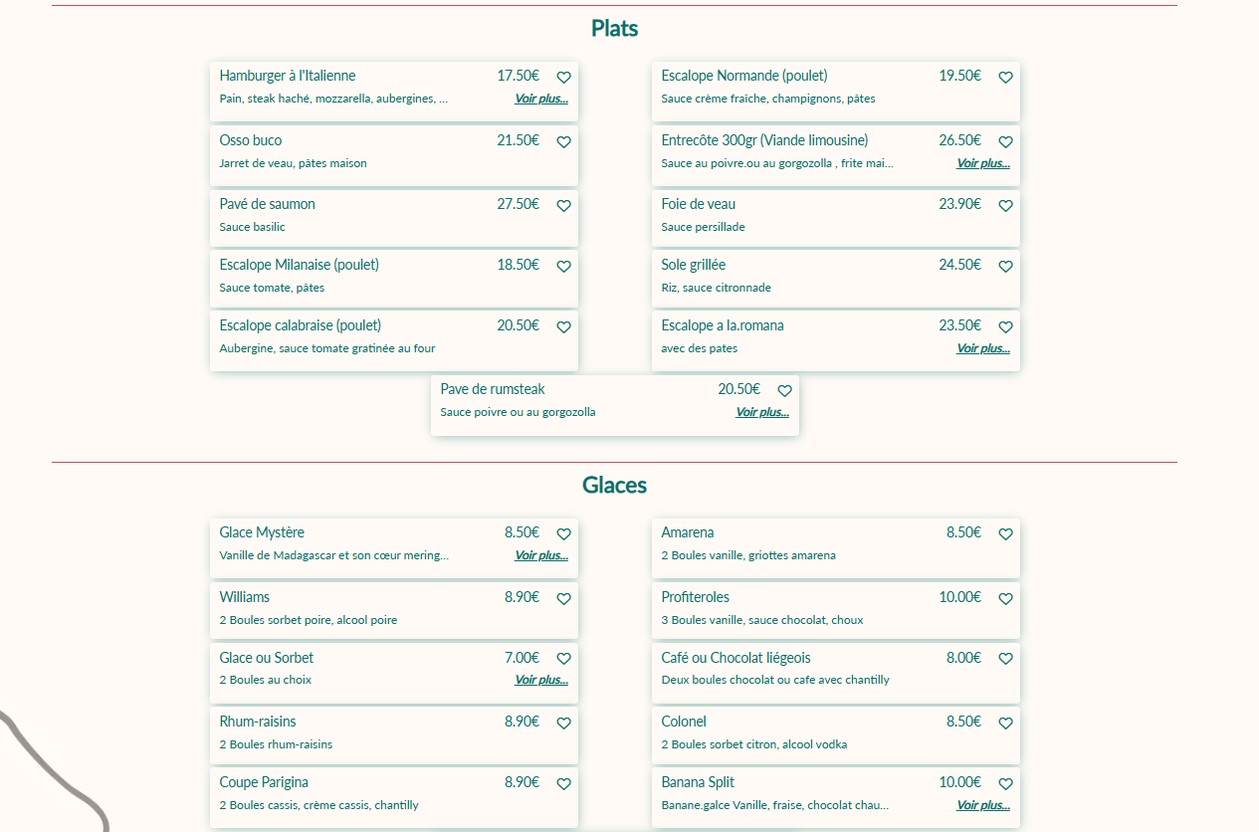 La Parigina menu 2