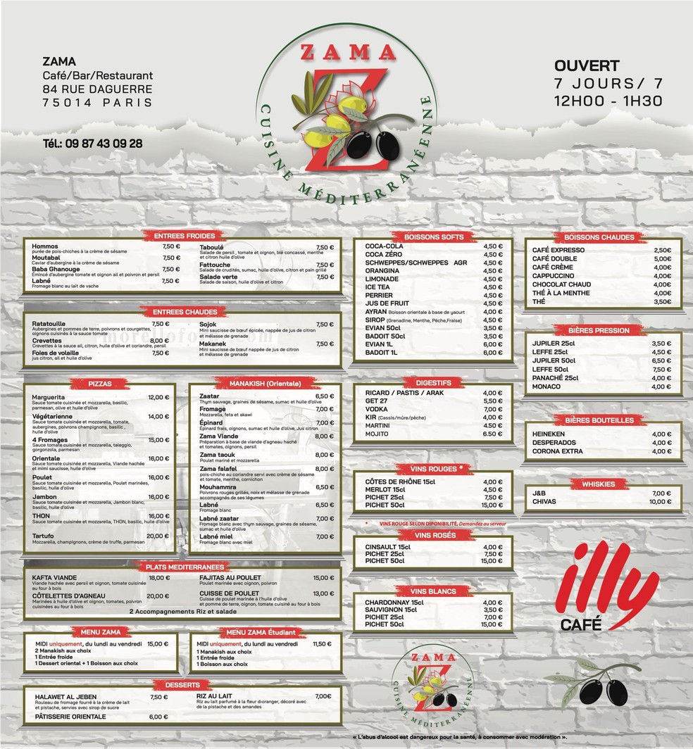 ZAMA menu 1