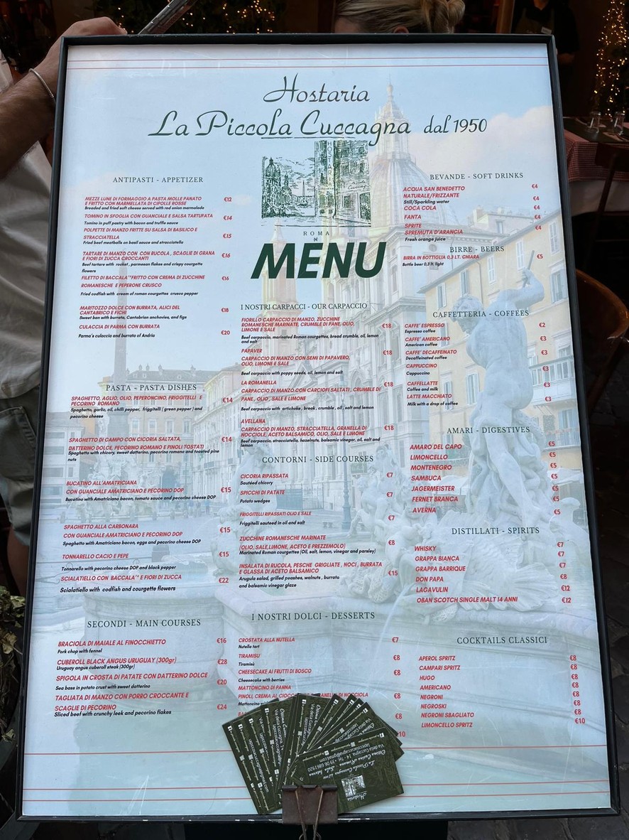 La Piccola Cuccagna - Ristorante menu 1