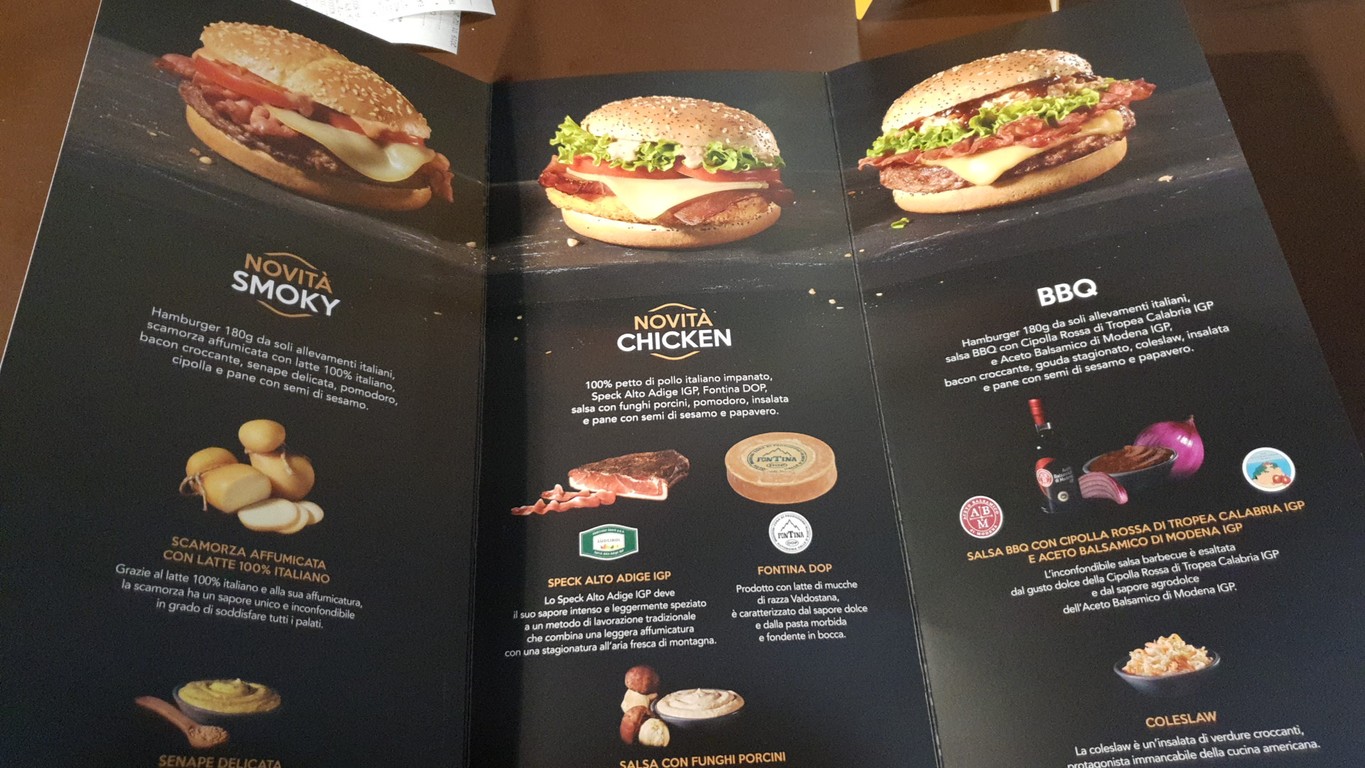 McDonald's Rome menu 1