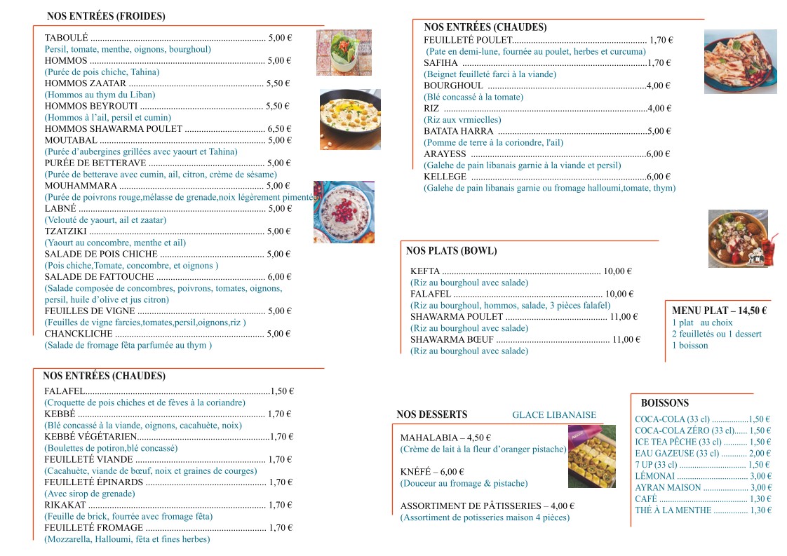 DARÉ TÉTA menu 2
