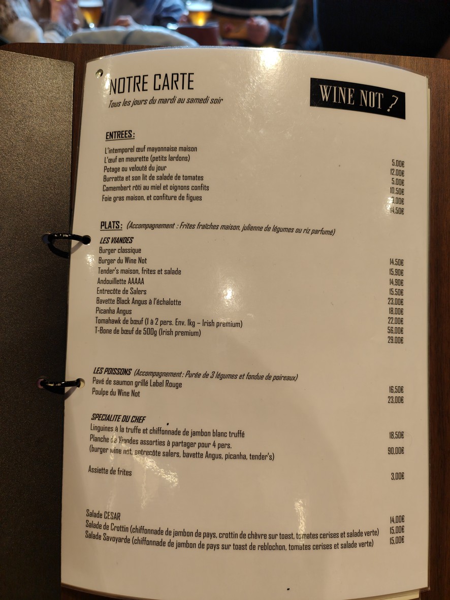 WINE NOT menu 2