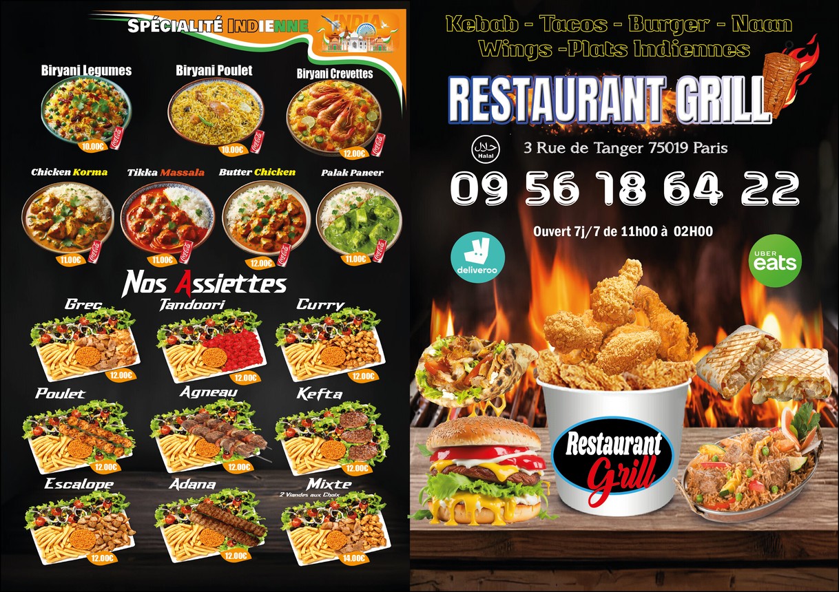 Restaurant Grill menu 1