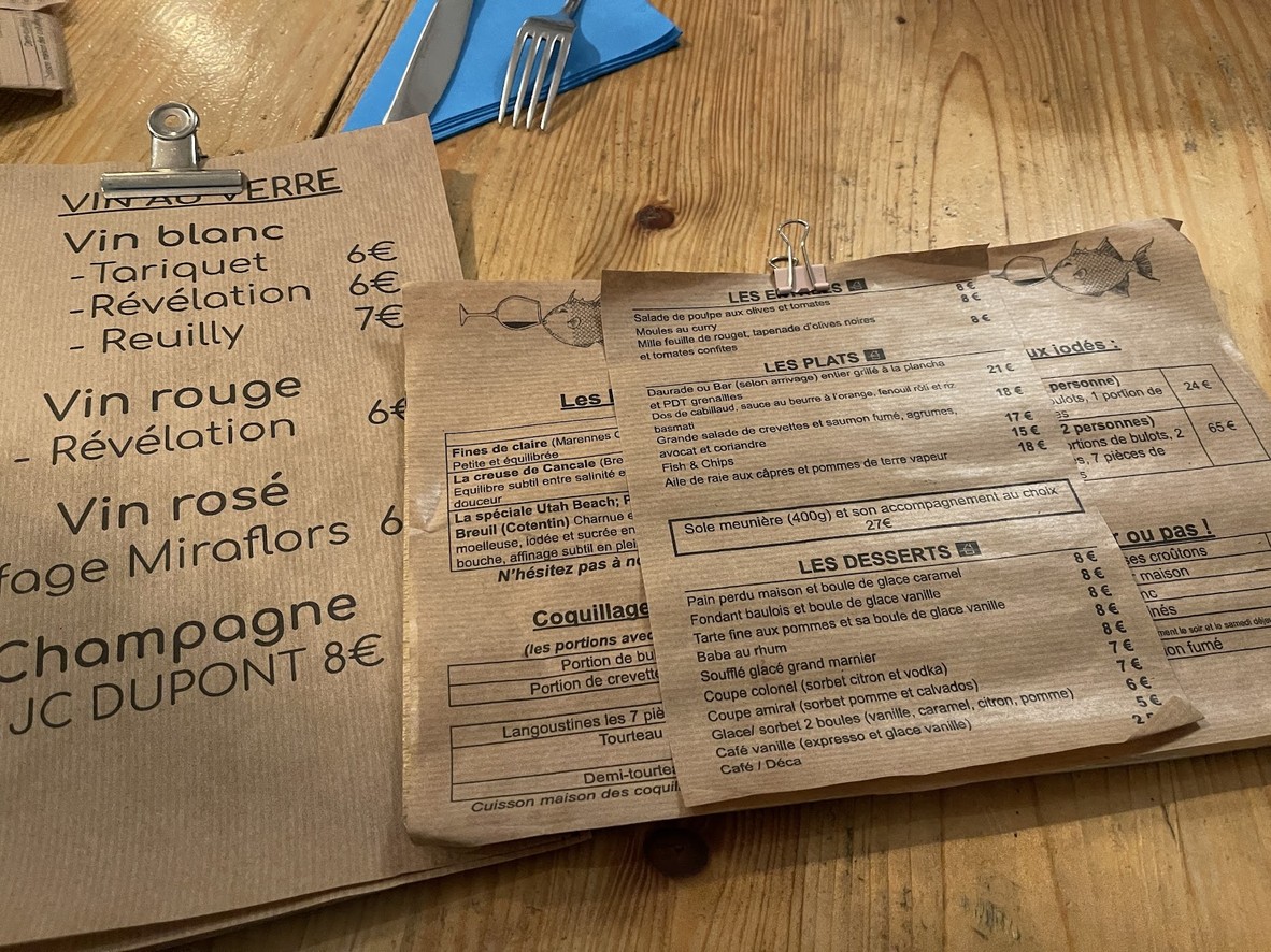 Bar à iode - Charonne menu 2