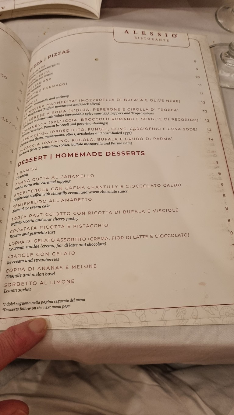 Ristorante Alessio menu 3