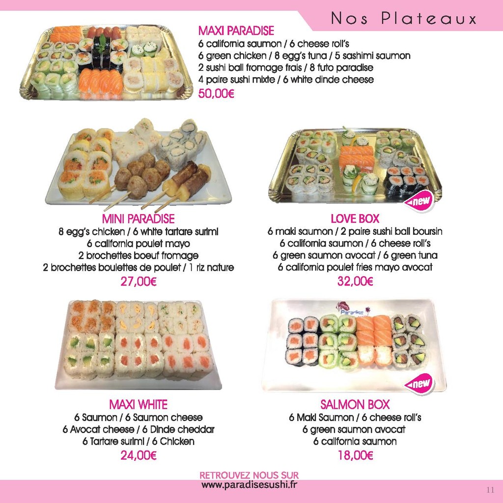 Paradise Sushi menu 3