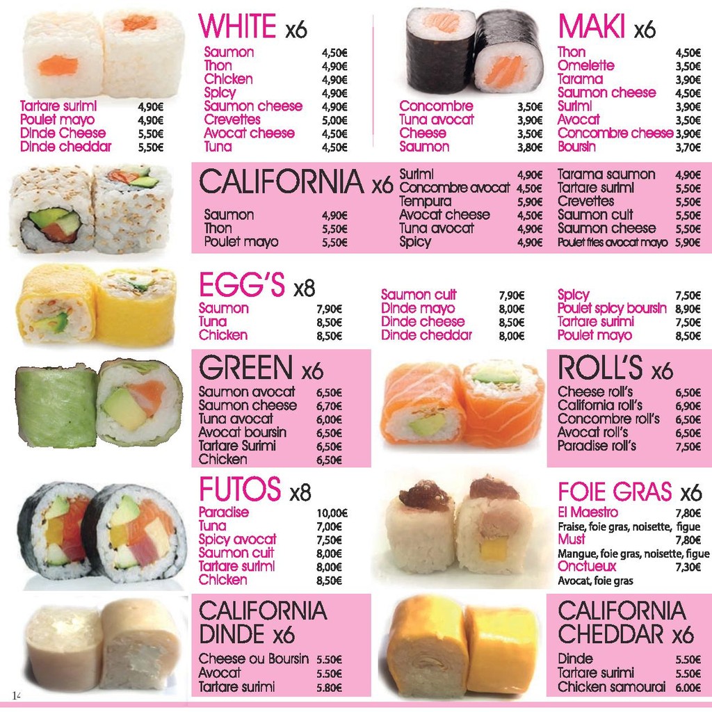 Paradise Sushi menu 4