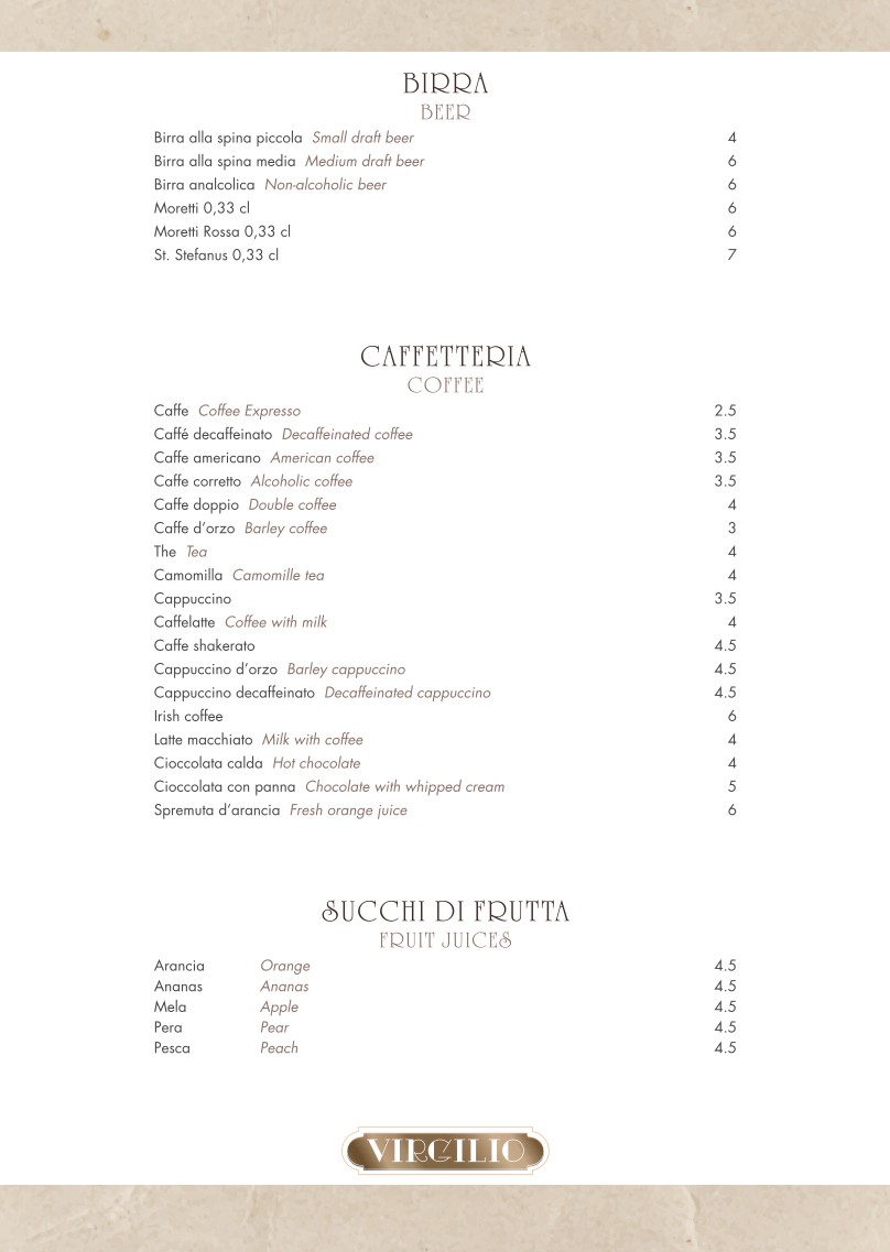 Virgilio a Campo De’ Fiori menu 8