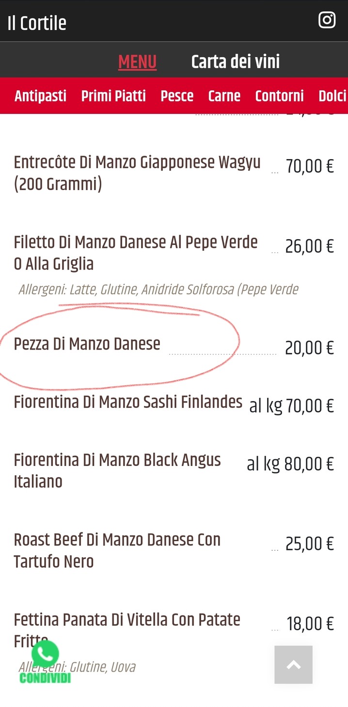 Ristorante Il Cortile dal 1929 menu 2