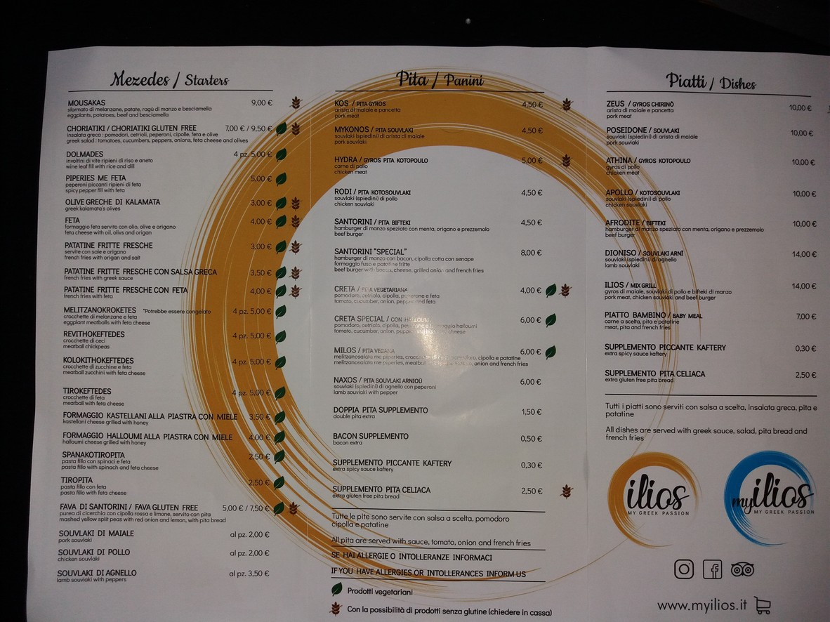 Ilios - Street Food Greco menu 2