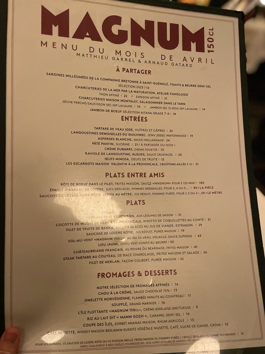 Magnum 150cl menu 1