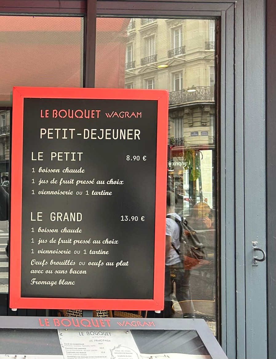 Le Bouquet Wagram...Brasserie...Café menu 1