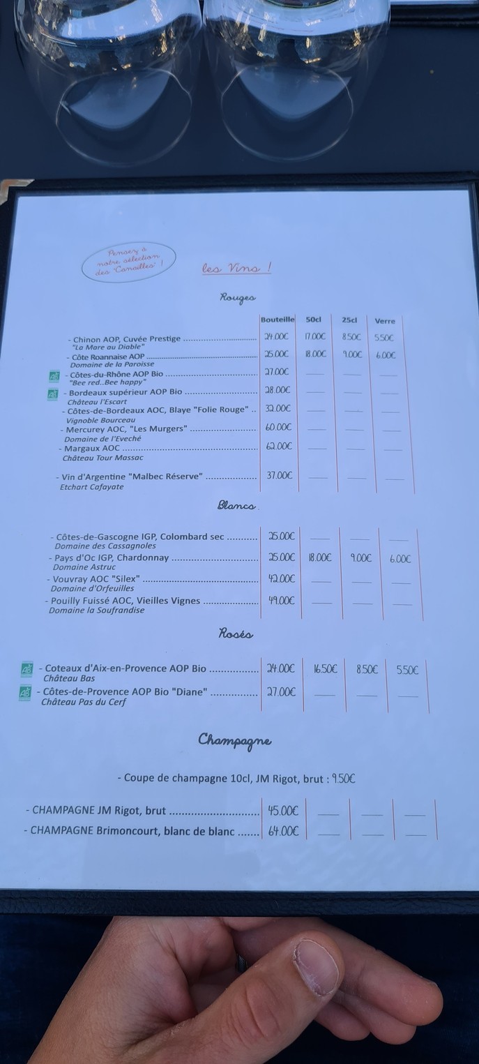 Les Canailles bistro chatillonnais menu 3