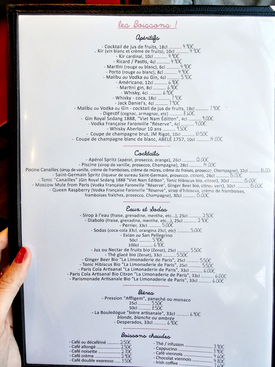 Les Canailles bistro chatillonnais menu 4