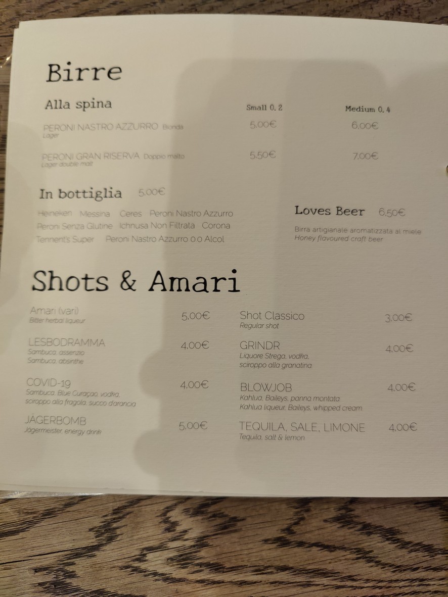 Coming Out menu 6