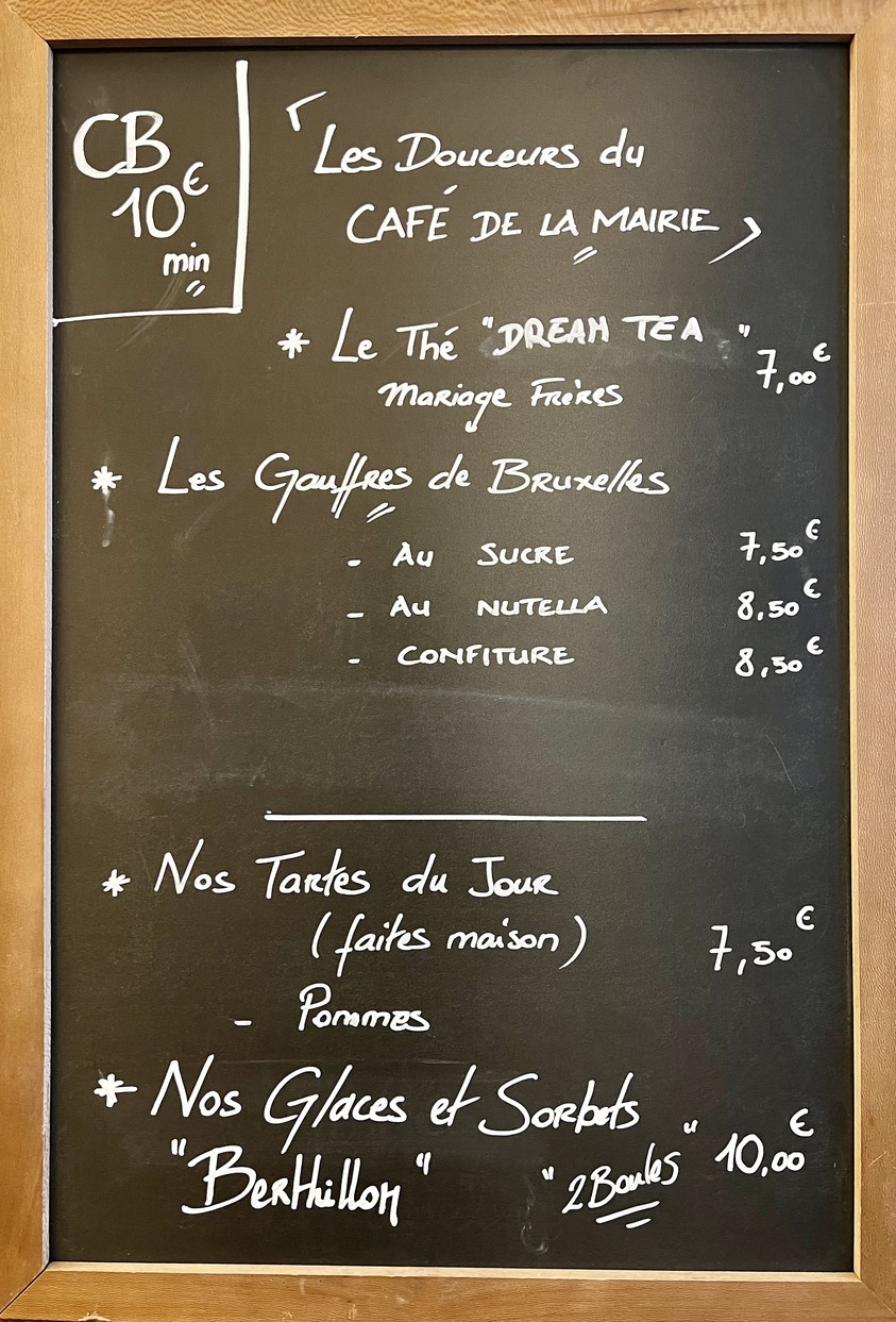 Café de la Mairie menu 3