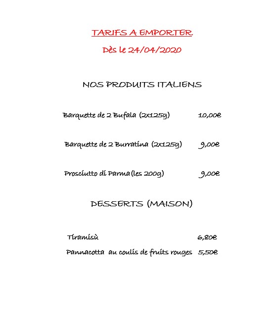 Le Belvédère menu 2