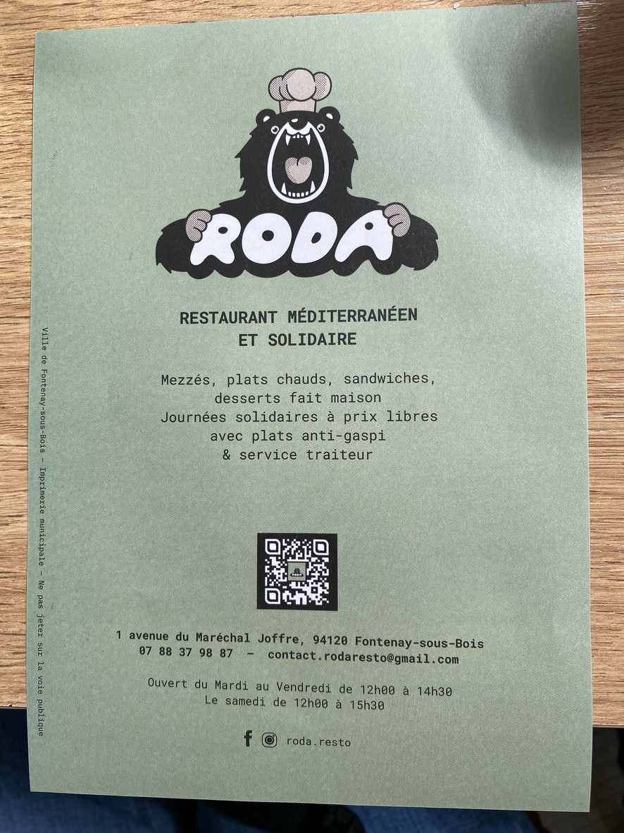Roda Restaurant menu 1