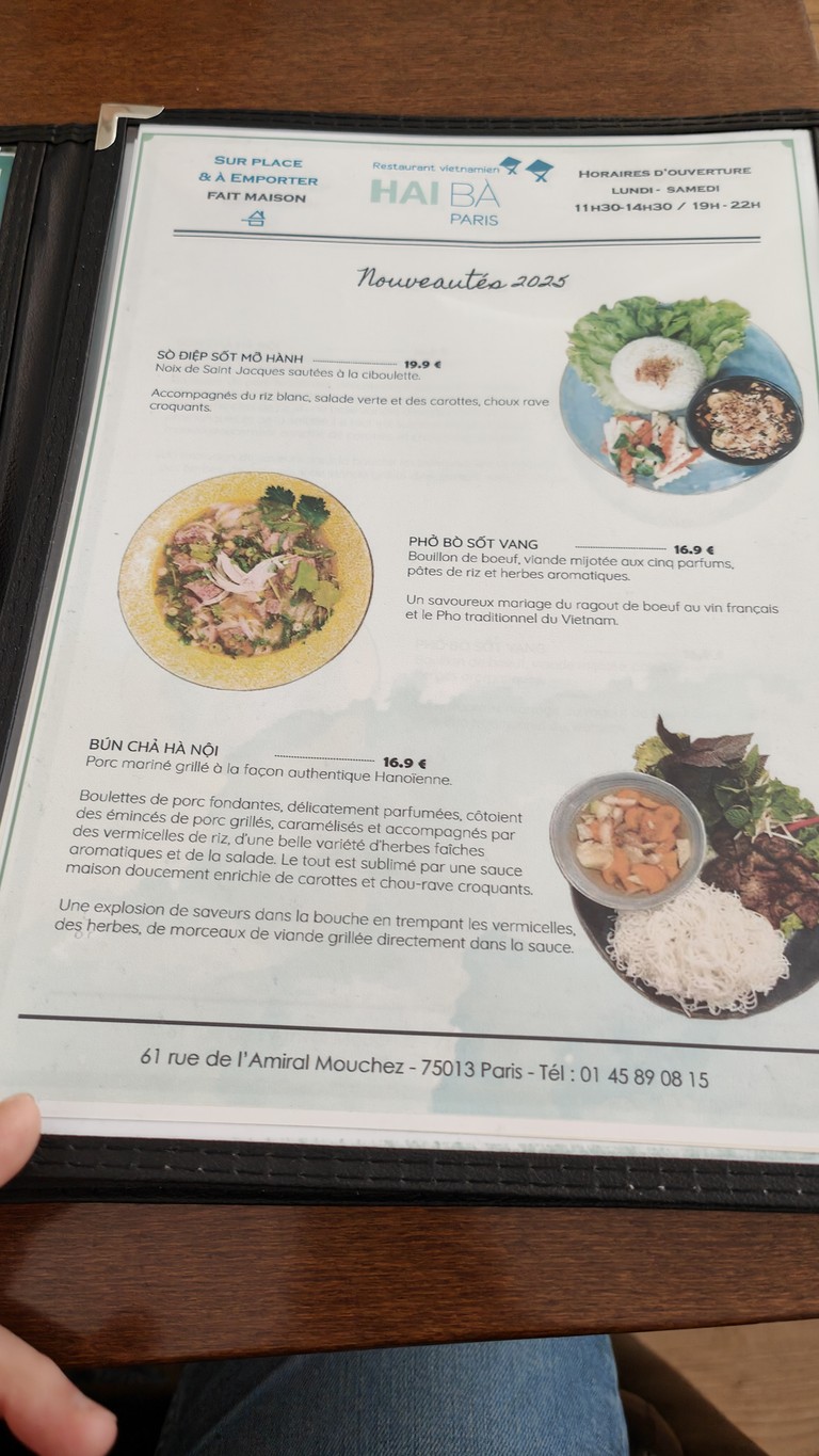Restaurant Le Bon Saïgon menu 1