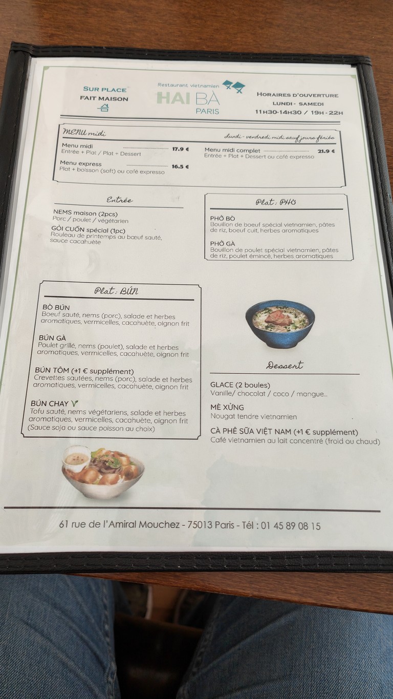 Restaurant Le Bon Saïgon menu 3