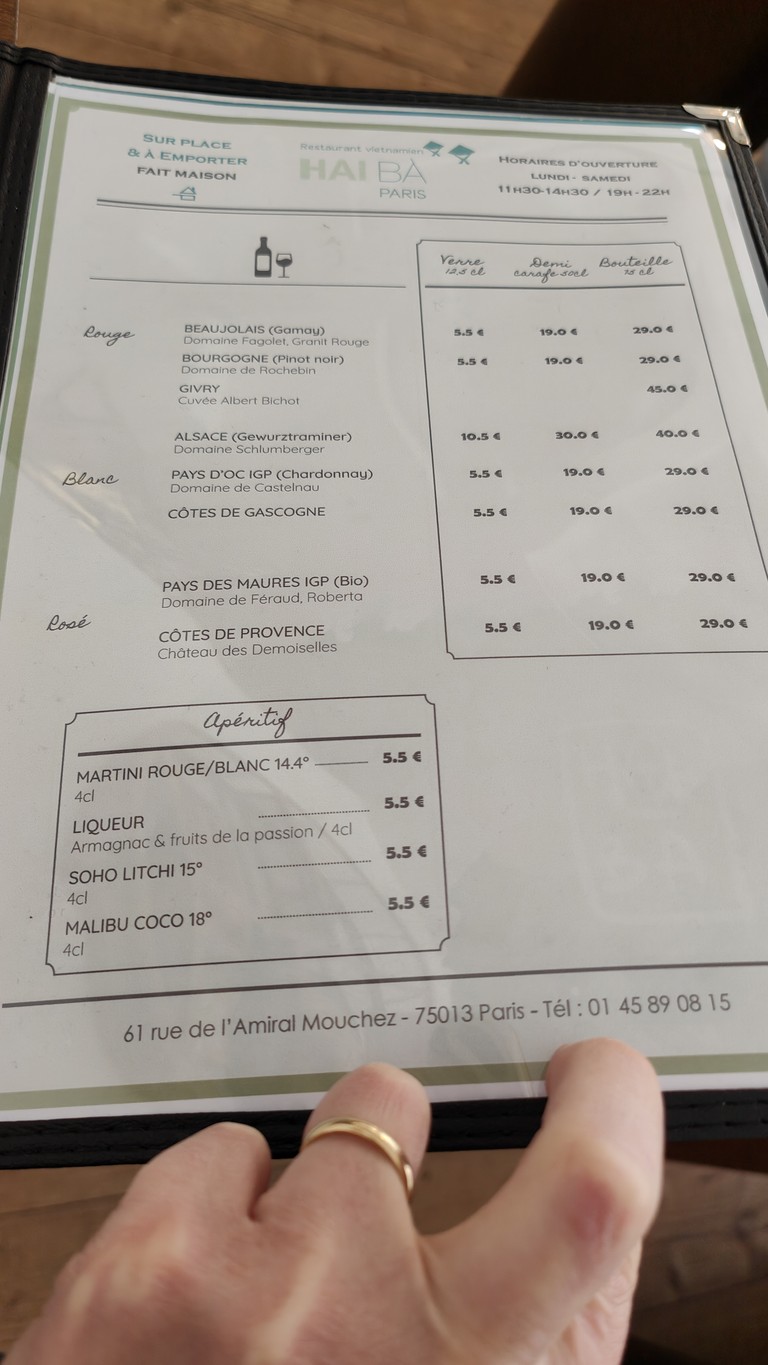 Restaurant Le Bon Saïgon menu 4